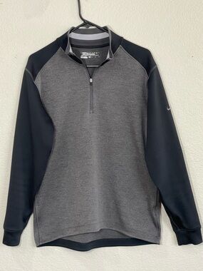 Nike Golf Tour Performance Gray & Black Quarter-Zip Pullover